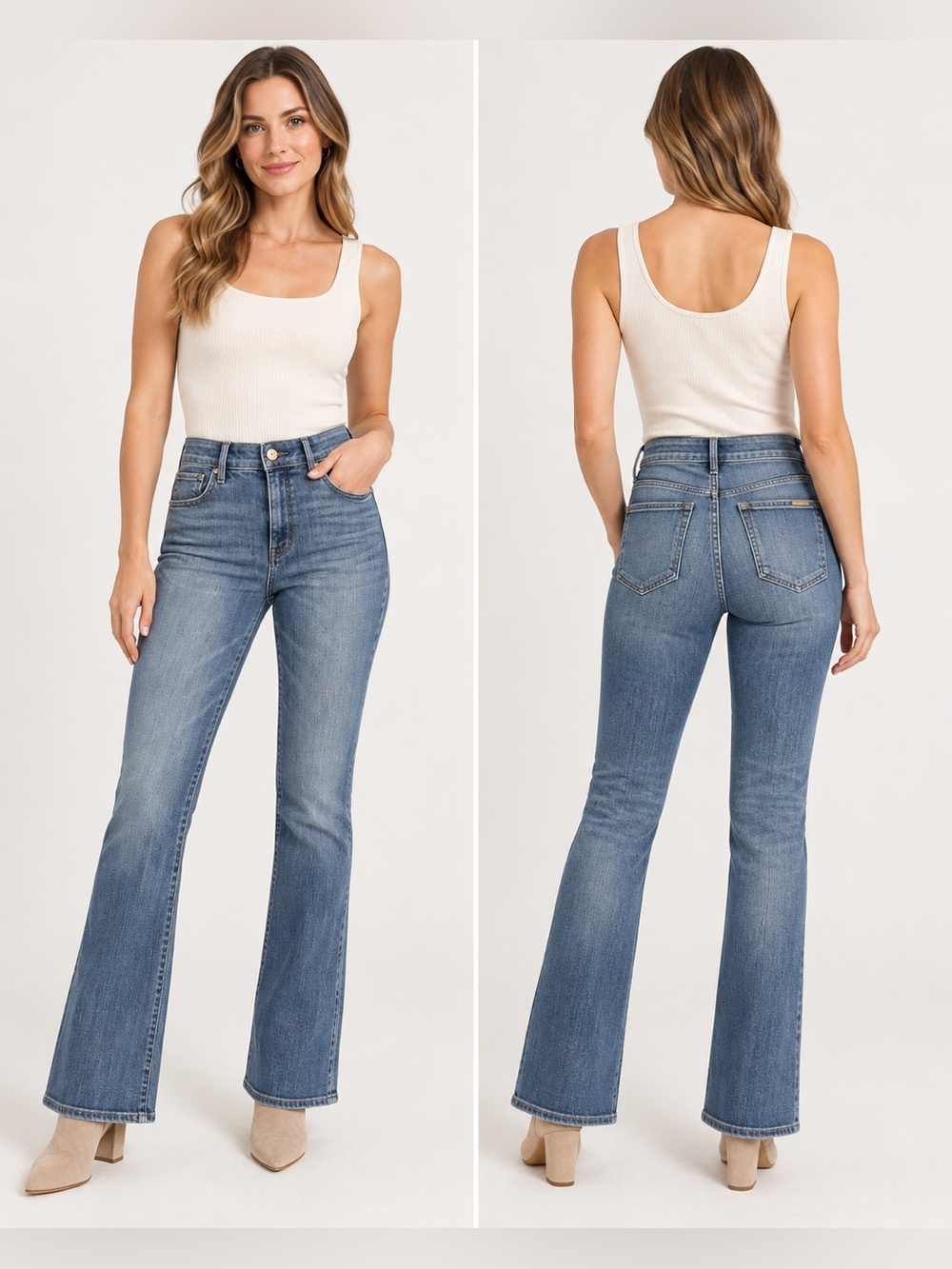 White House Black Market Medium Blue High-Rise Flare Jeans